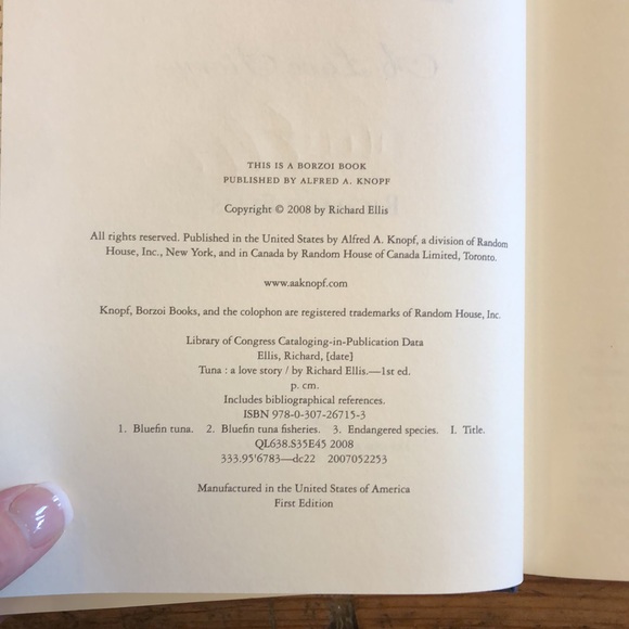 Tuna: A Love Story by Richard Ellis 1st edition signed copy - Picture 3 of 6